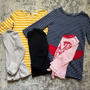 5T Bundle🎈2 Dresses + 3 Long Sleeve Shirts